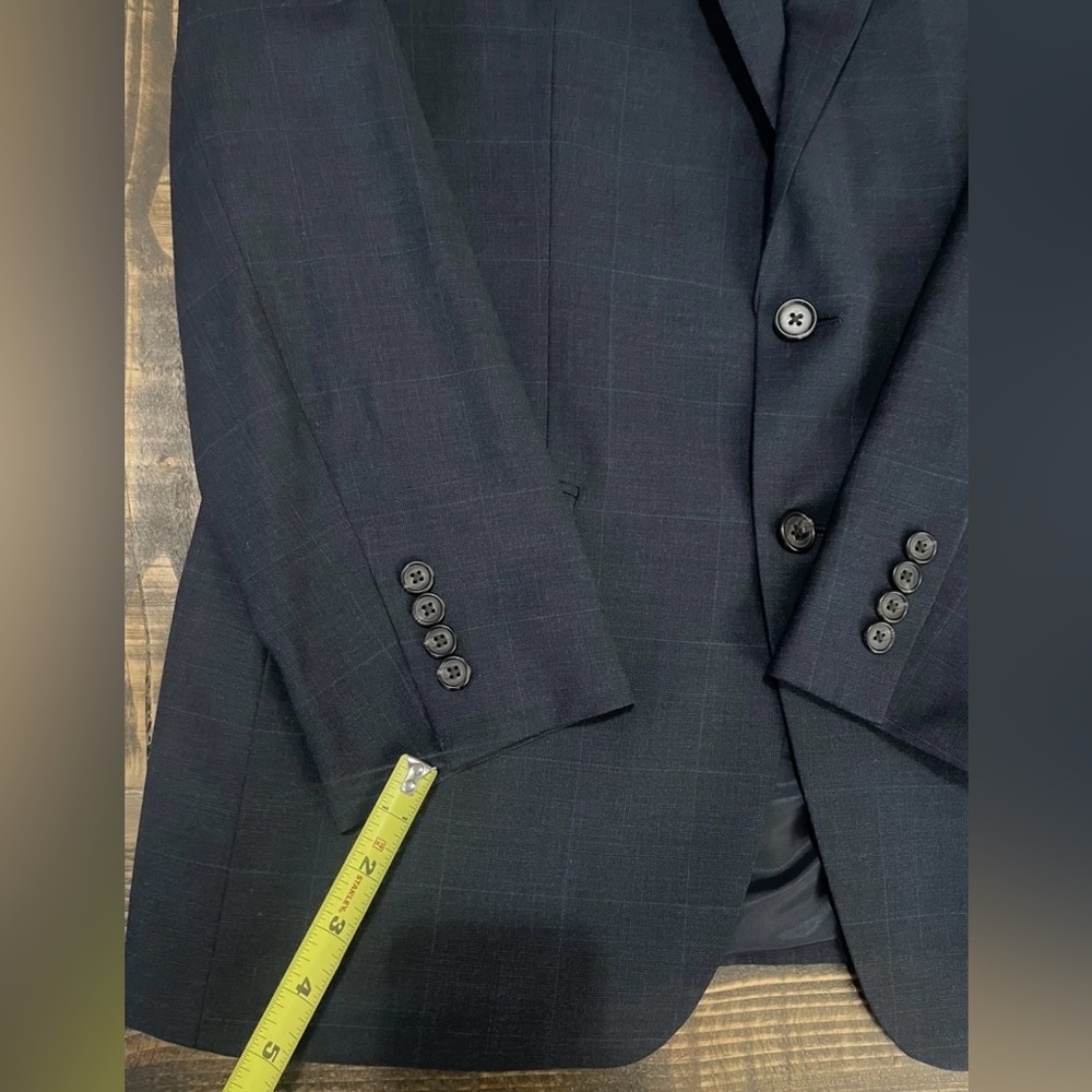Polo Lauren Ralph Lauren 40R Blue Windowpane Plaid Wool Sport Coat Single Vent - Picture 8 of 13